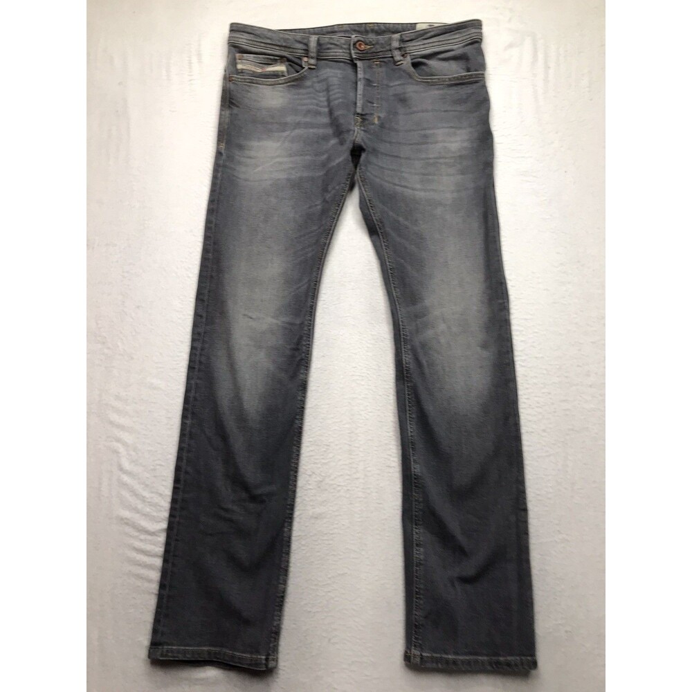 DIESEL Safado Jeans Men 36x32 (33/32 tag) Gray Reg Slim Straight Button Fly